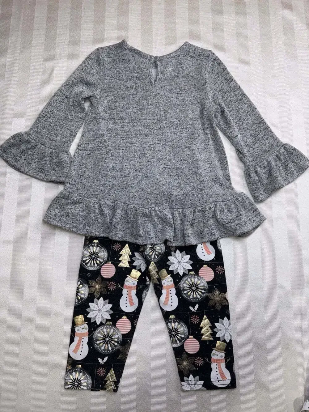 Rare Editions Girls Size 18 Month Snowman Appliqué Christmas Outfit Pants Set